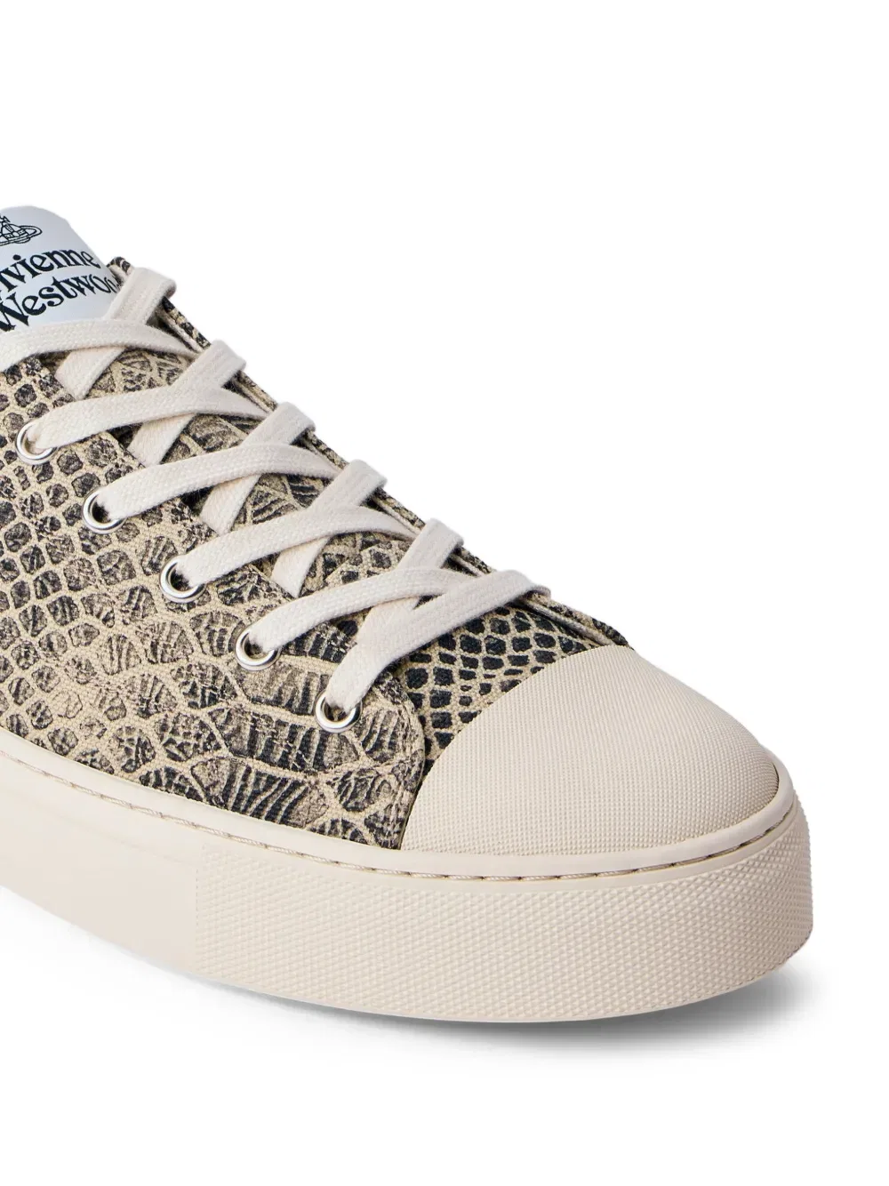 Низкие кроссовки Plimsoll с эффектом змеиной кожи Vivienne Westwood, нейтральный — фото 3