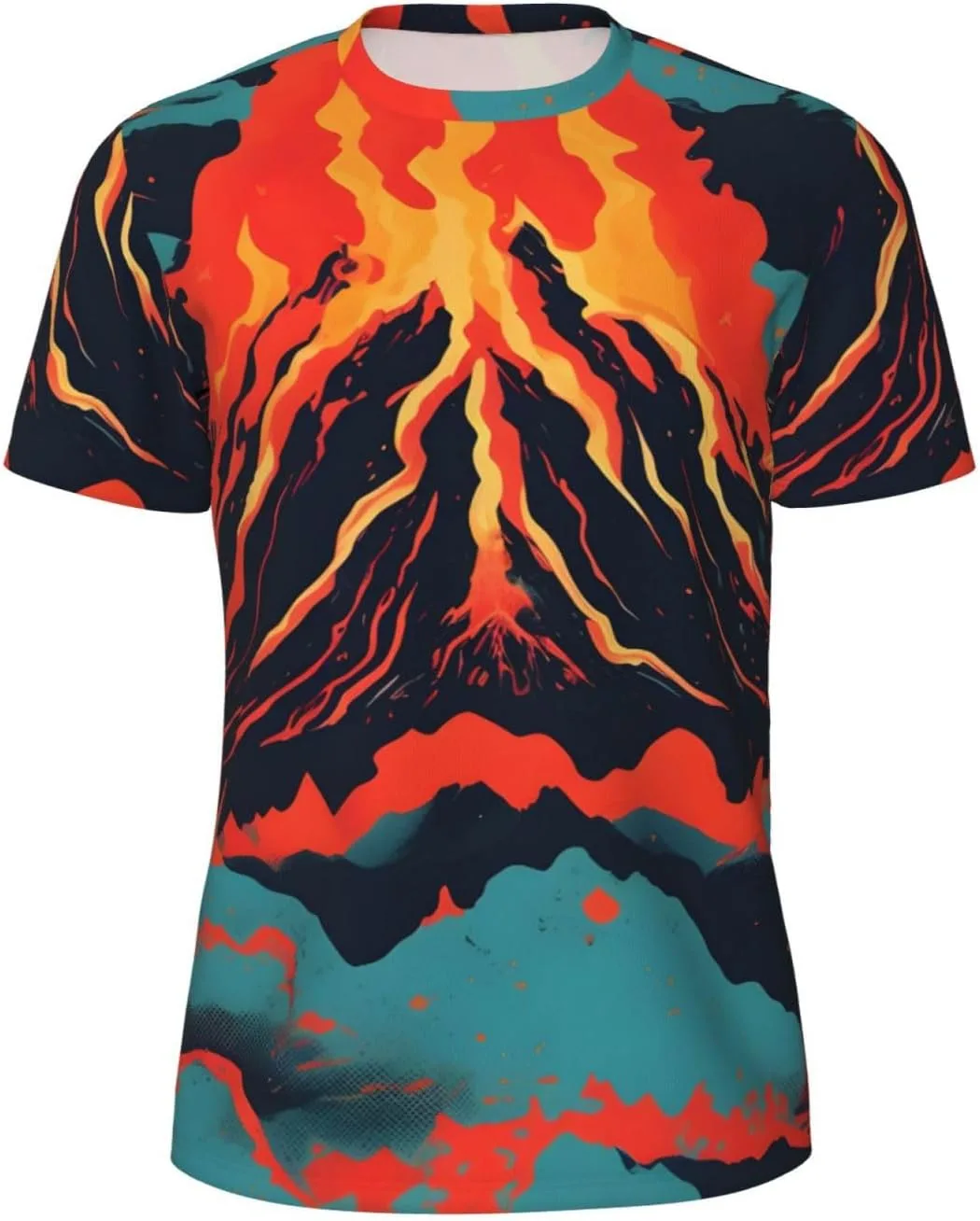 

Футболка YANYU Volcano Print мужская, легкая, для спортзала
