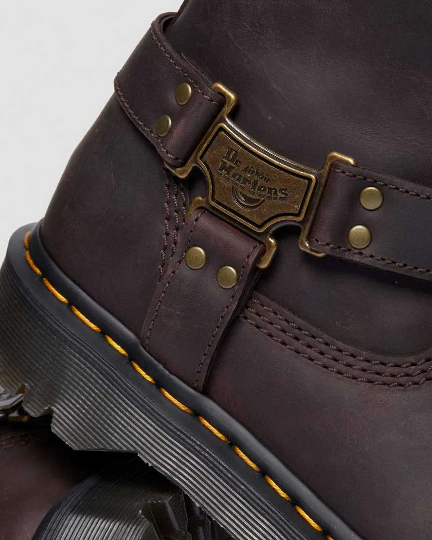 Кожаные байкерские ботинки Anistone Hi Dr Martens, коричневый — фото 3