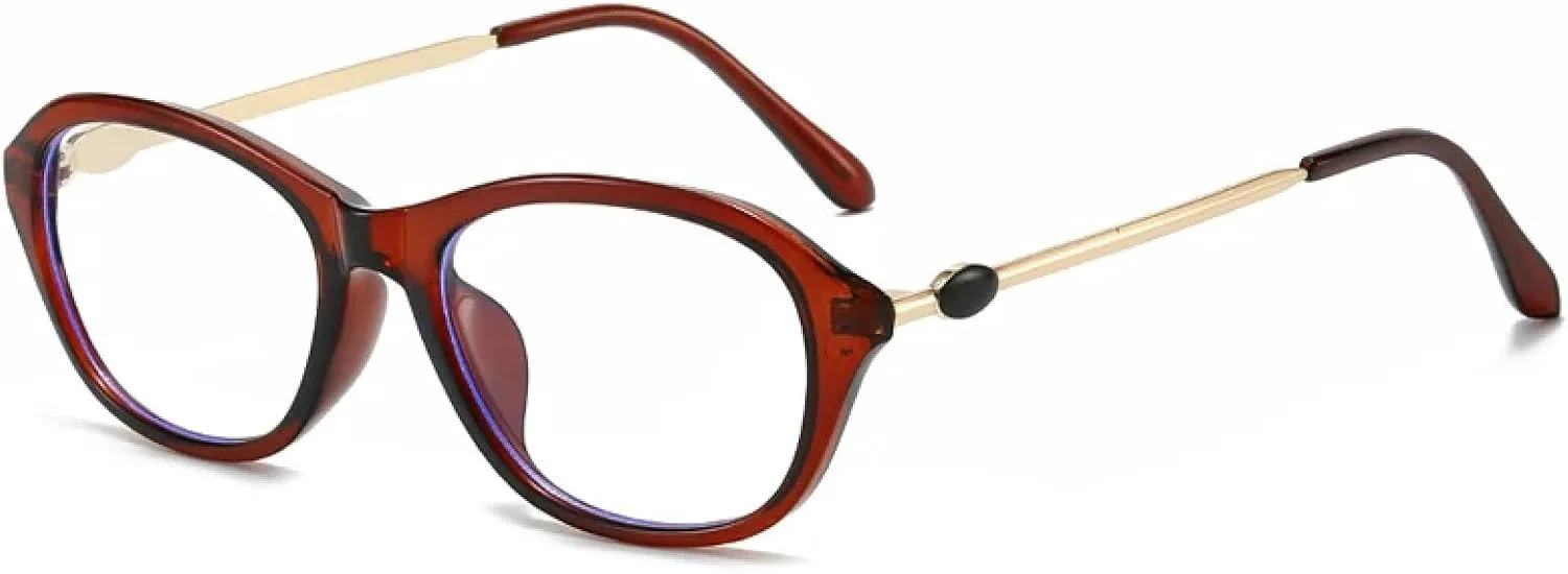 

Женские овальные солнцезащитные очки в маленькой оправе, модные солнцезащитные очки для активного отдыха, защита от УФ-излучения UV400 TKKTLLT, Brownclear