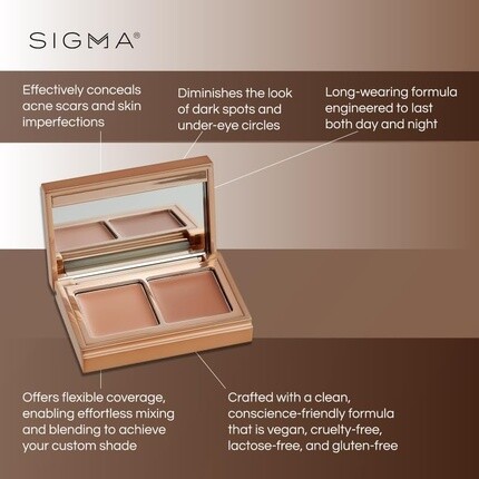 Sigma Beauty Spectrum Color-Correcting Duo - Цветокорректирующий крем для маскировки и грунтовки кожи - Набор для макияжа 2в1 для всех типов кожи (от средней до темной) — фото 3