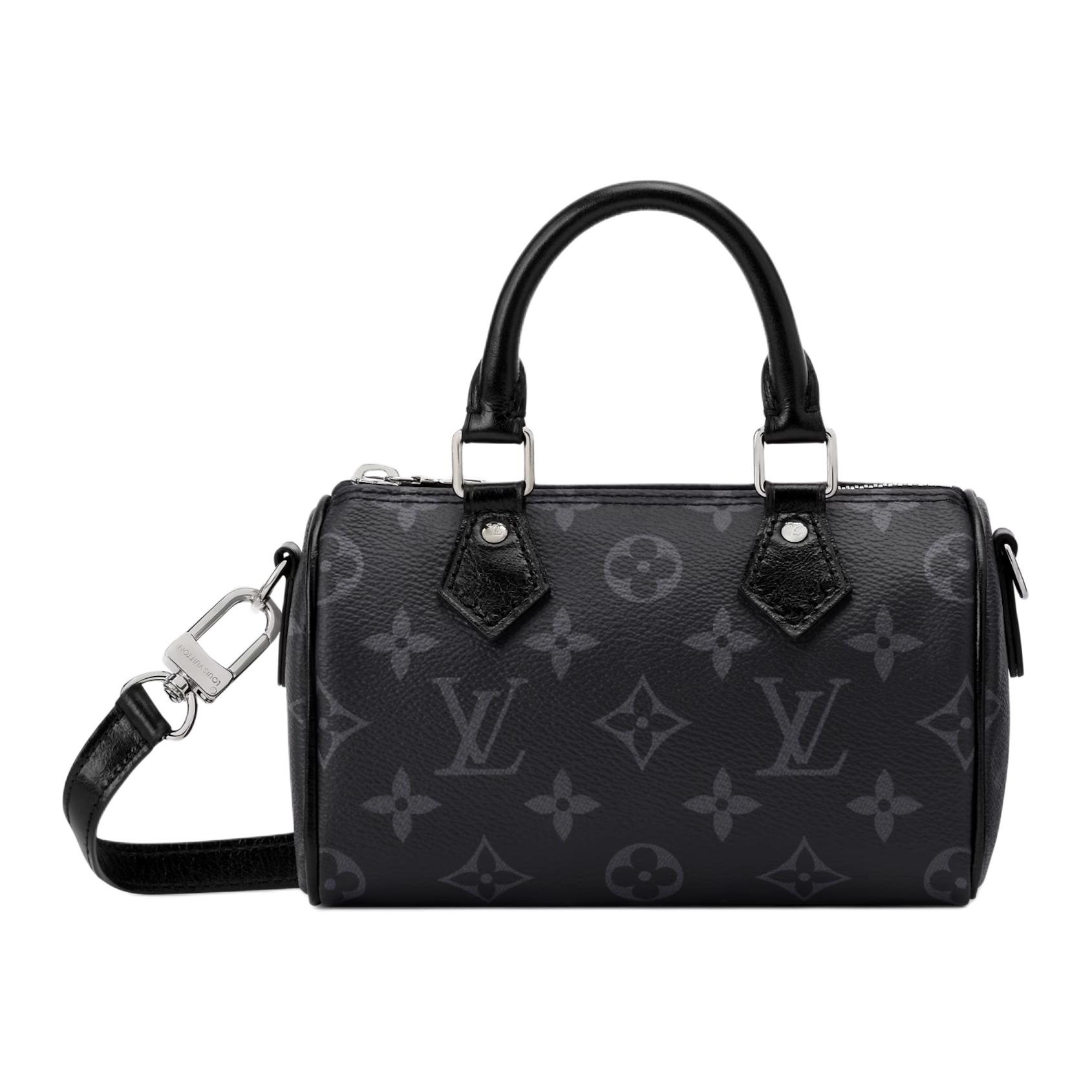 

LOUIS VUITTON НаноСпиди Покрытый холст Женская одноручная сумка через плечо Черная