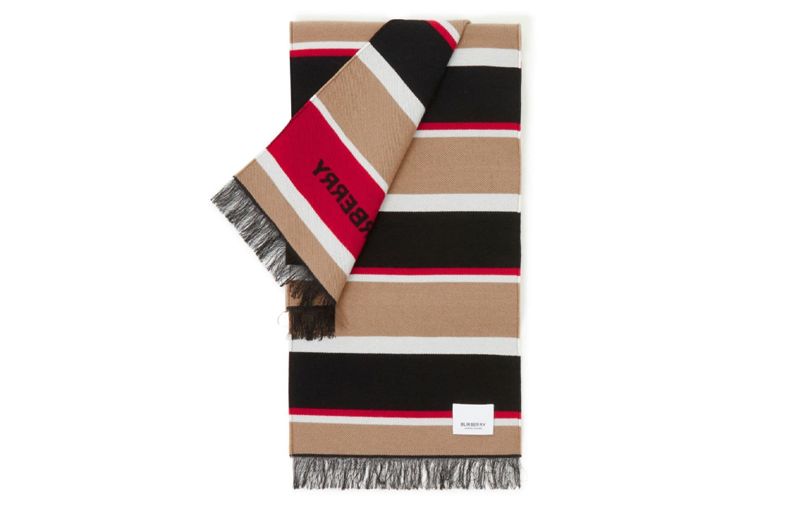 

Детский полосатый шерстяной шарф Burberry