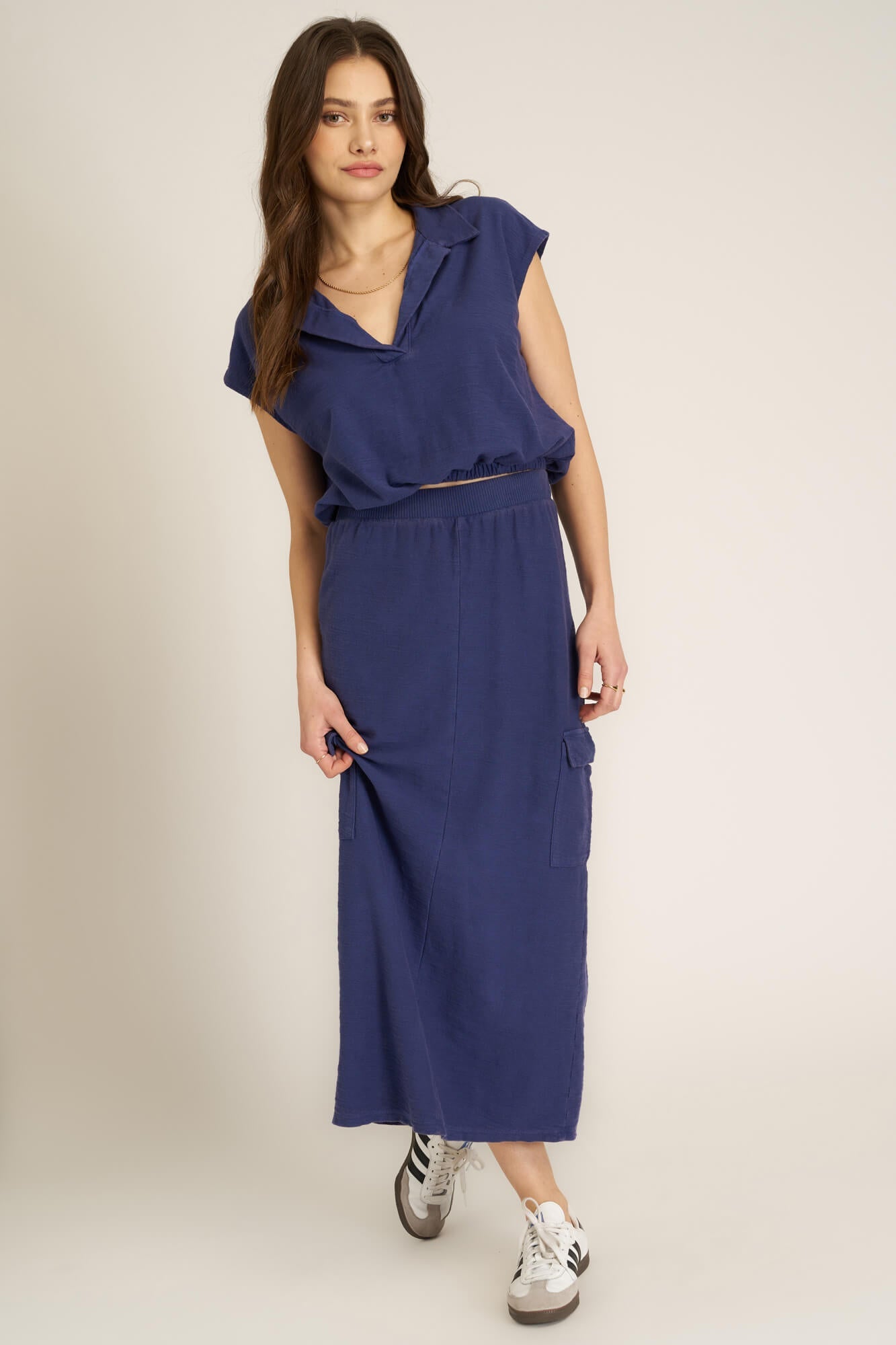 

Топ-хенли с воротником No Secrets PROJECT SOCIAL T, индиго