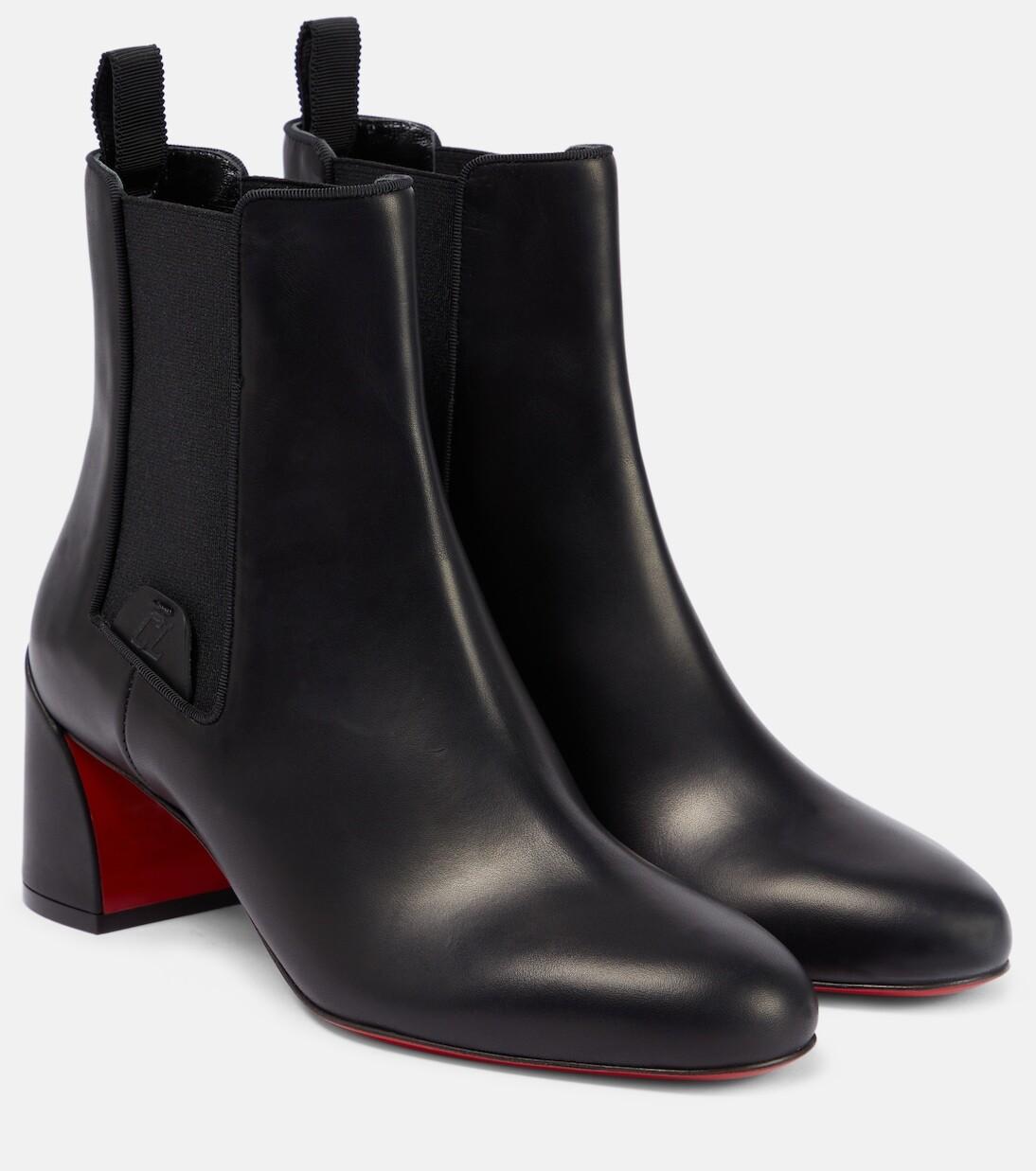 Кожаные ботильоны turelastic Christian Louboutin, черный