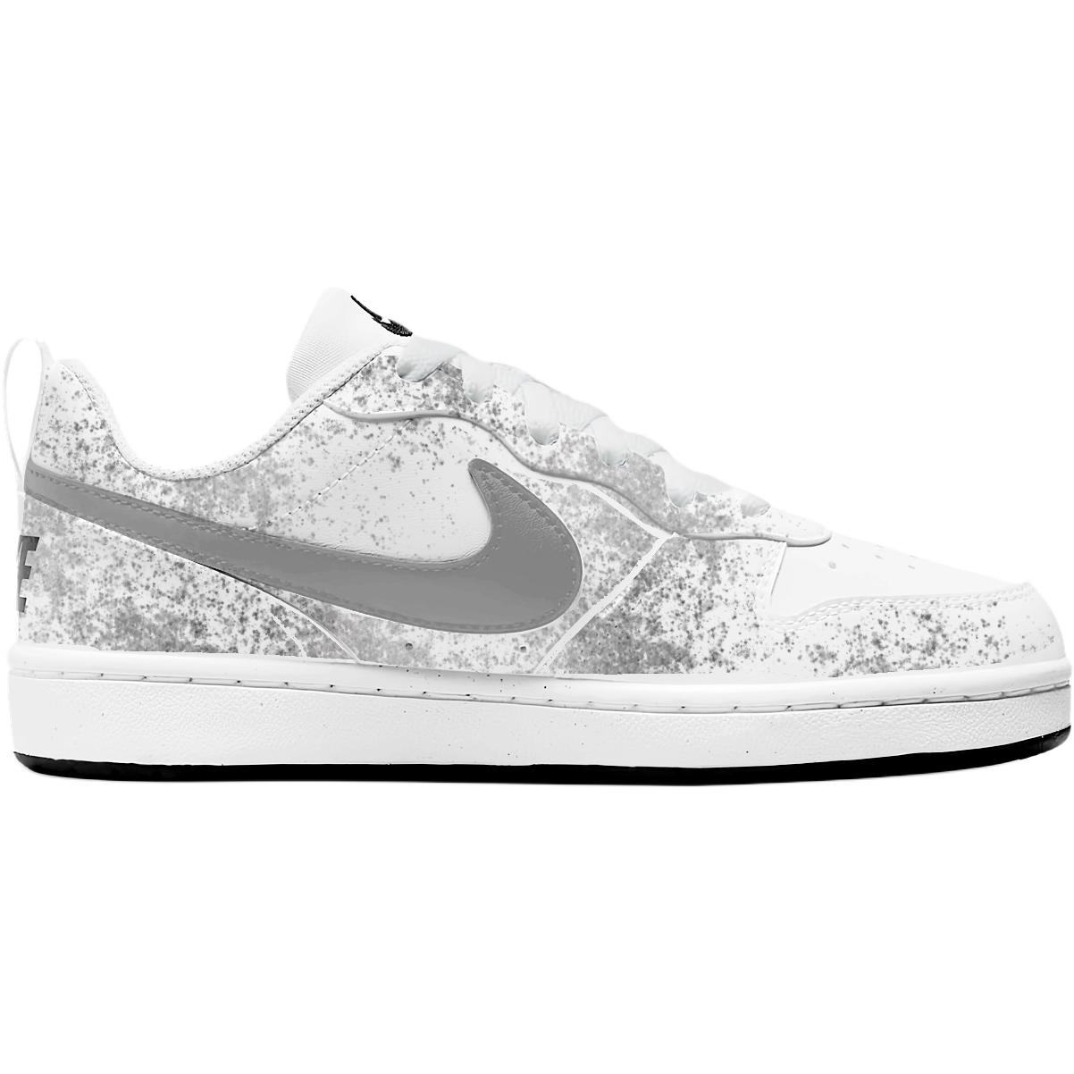 Court Borough устойчивые к истиранию дышащие низкие детские скейтборд-кроссовки Unisex Nike, белый — фото 3