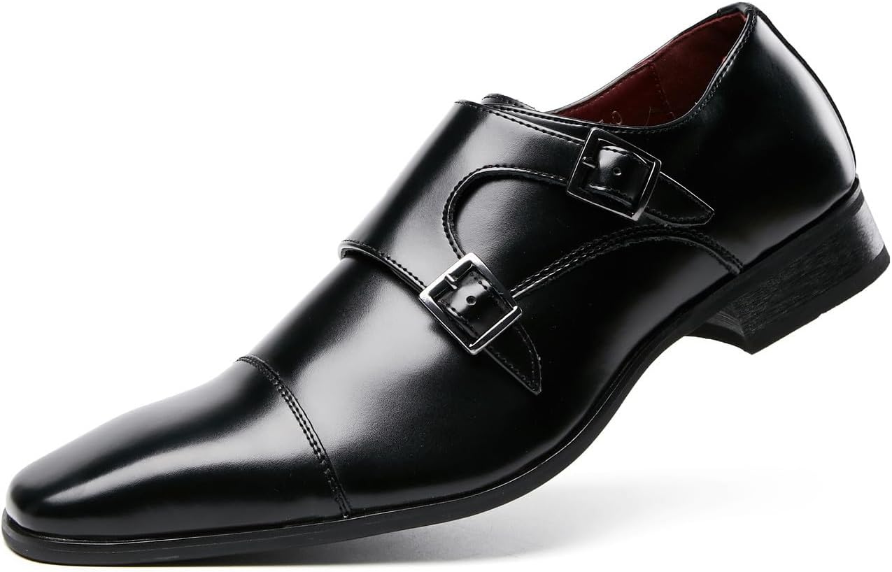 

Мужские лоферы и слипоны Santimon с пряжкой, монк-стрэп, повседневные модные формальные кожаные лоферы на каждый день для мужчин, черный