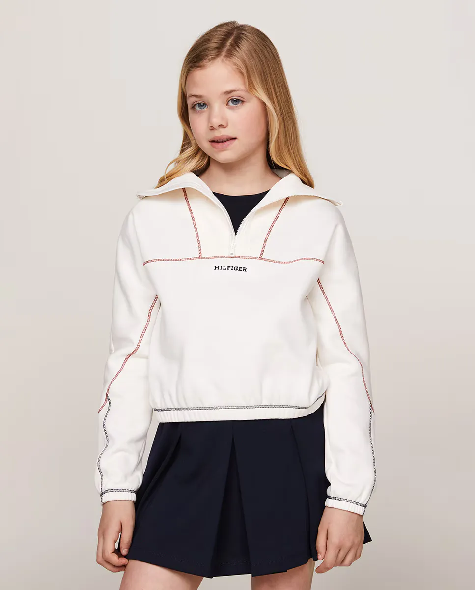 

Толстовка для девочки на молнии Tommy Hilfiger, белый