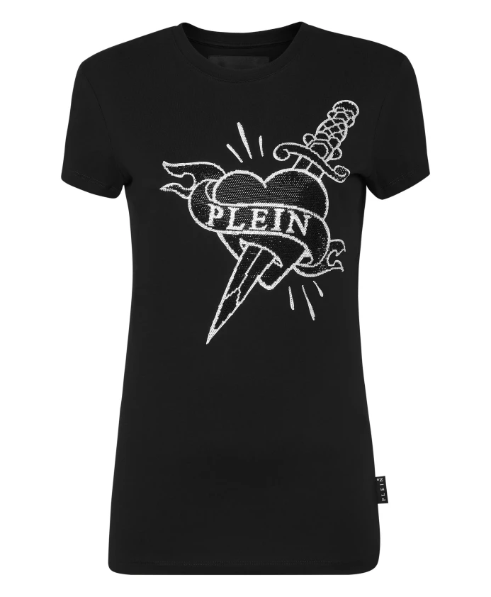 

Футболка с круглым вырезом, без рукавов, со стразами, с надписью «Любовь» Philipp Plein, черный