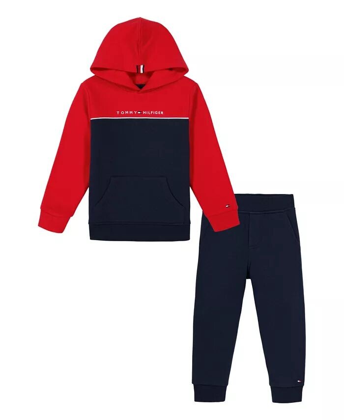 

Комплект из 2 предметов с капюшоном и джоггерами для мальчика Signature Colorblock Tommy Hilfiger, мультиколор