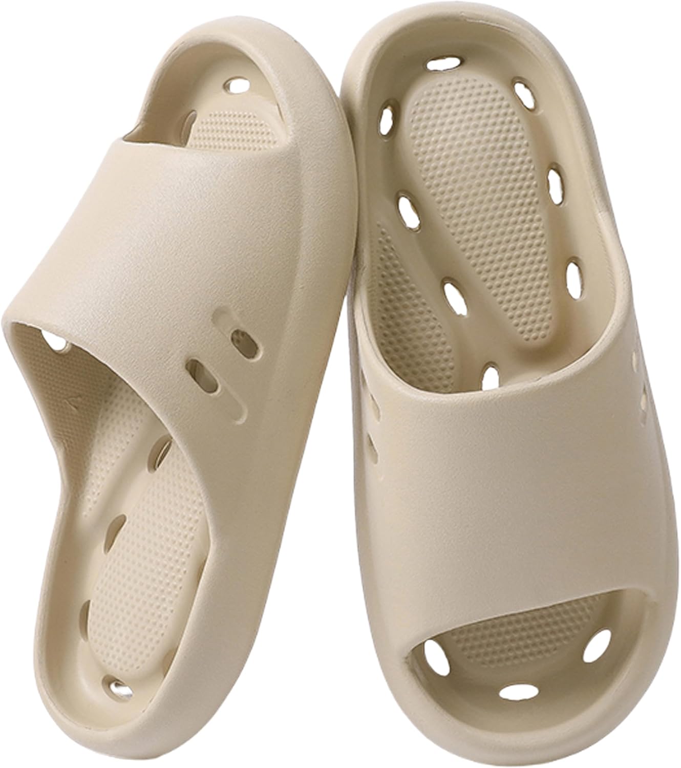 

Душевые шлепанцы для женщин и мужчин с открытым носком, дренажными отверстиями, противоскользящие, массажные, удобные, мягкие, легкие, для сушки, бассейна, пляжа и ванной Generic, хаки