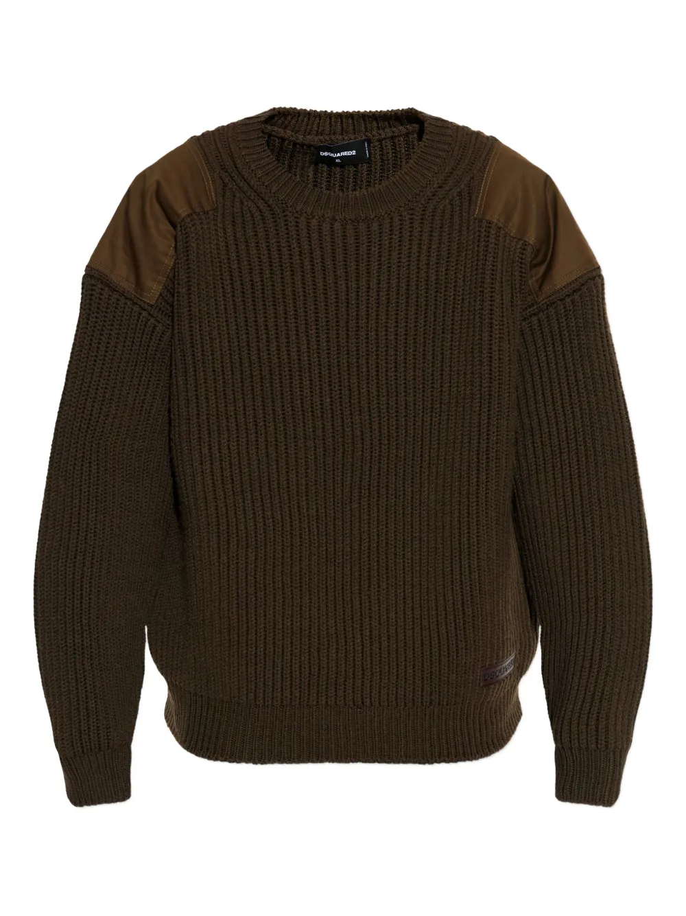 

Рифленый джемпер с плечевыми нашивками DSQUARED2, коричневый