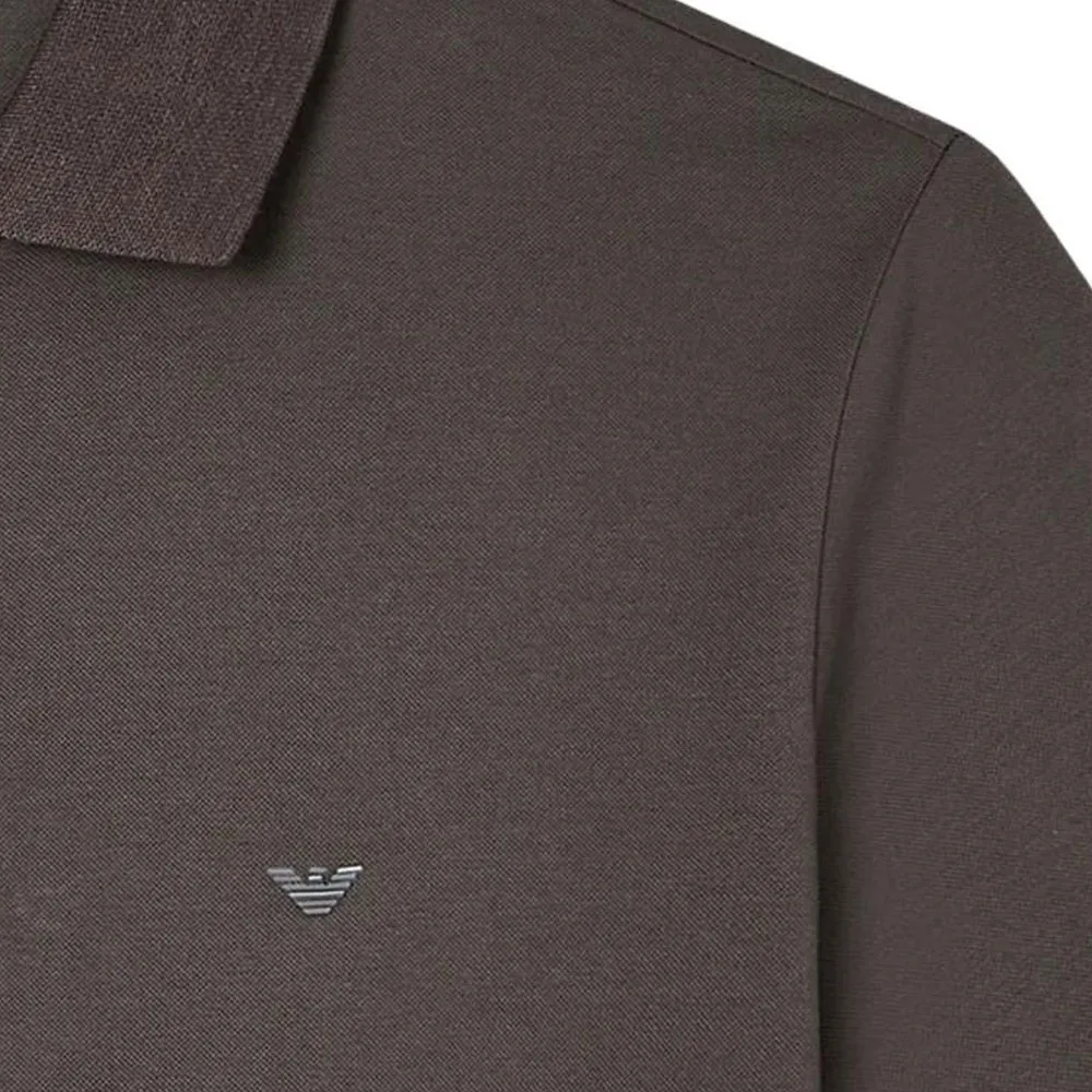 Поло с коротким рукавом и нашивкой с логотипом EMPORIO ARMANI, серый — фото 2