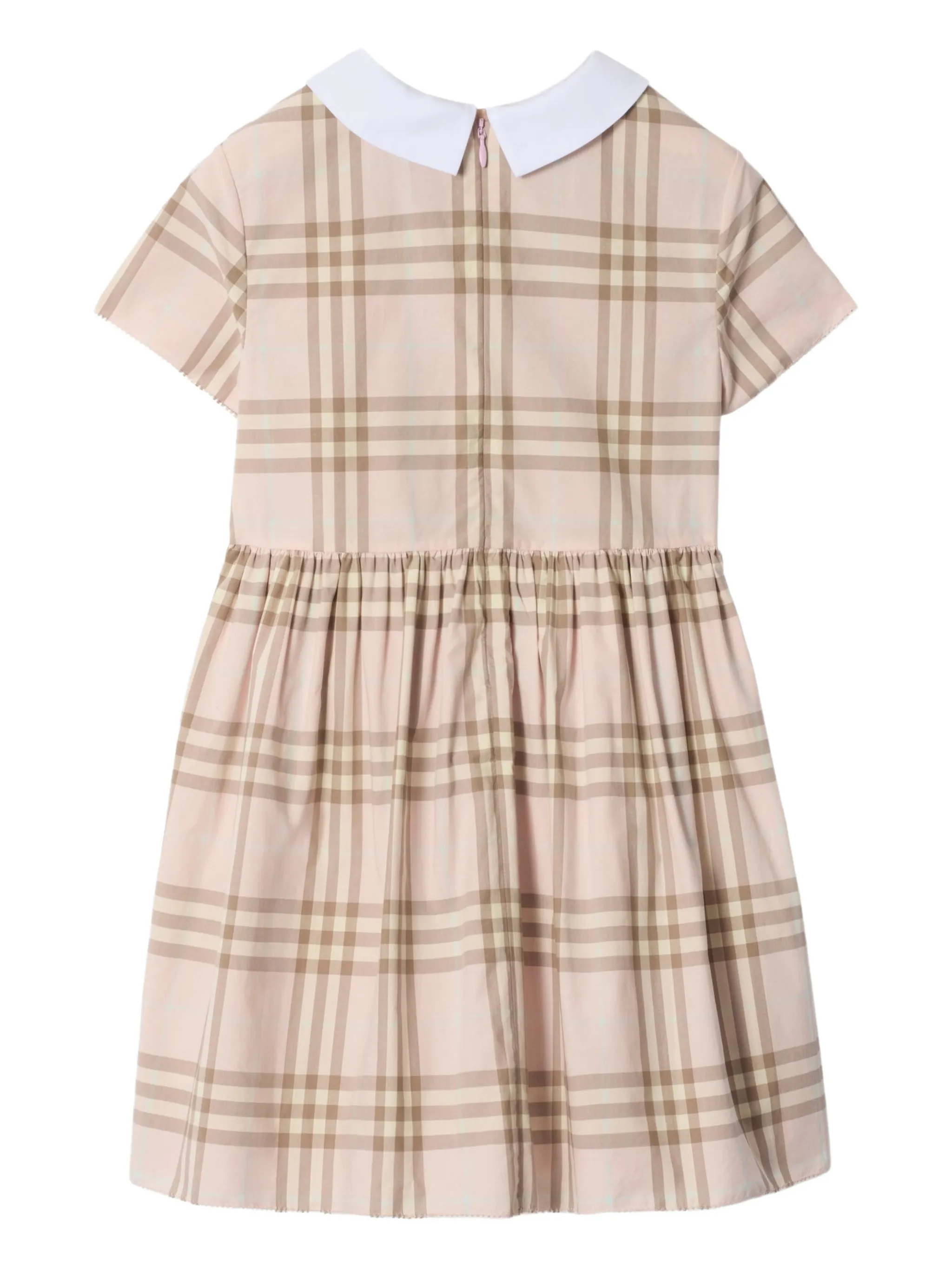 Плиссированное платье в клетку Burberry Kids, нейтральный — фото 2