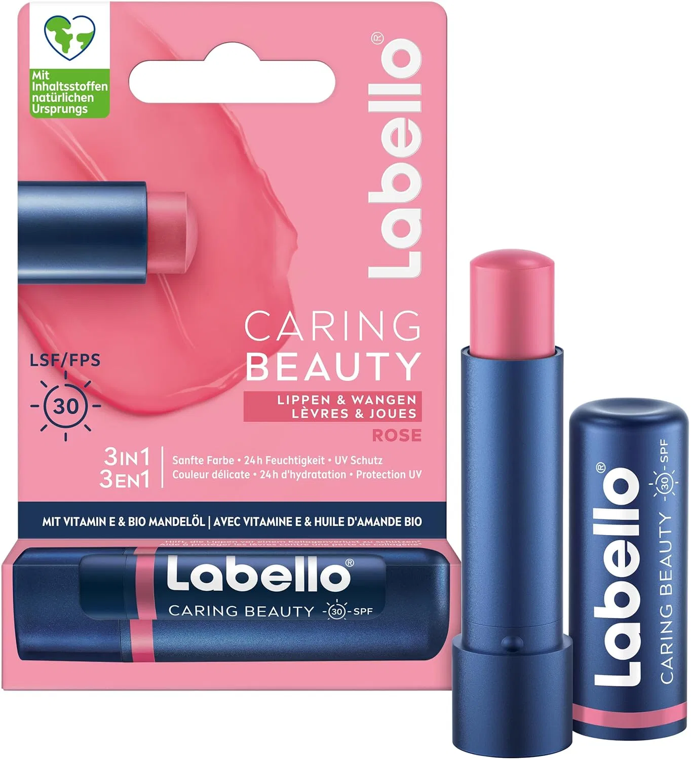 Бальзам для губ Labello Caring Beauty Rose с цветом и SPF 30 Labello