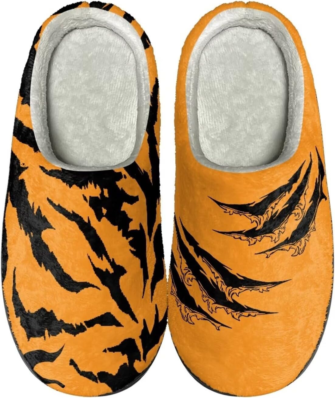 

Мультяшные тапочки Howilath из флиса для мужчин и женщин, антискользящие, теплые и дышащие, размеры-2XL, Tiger Stripes