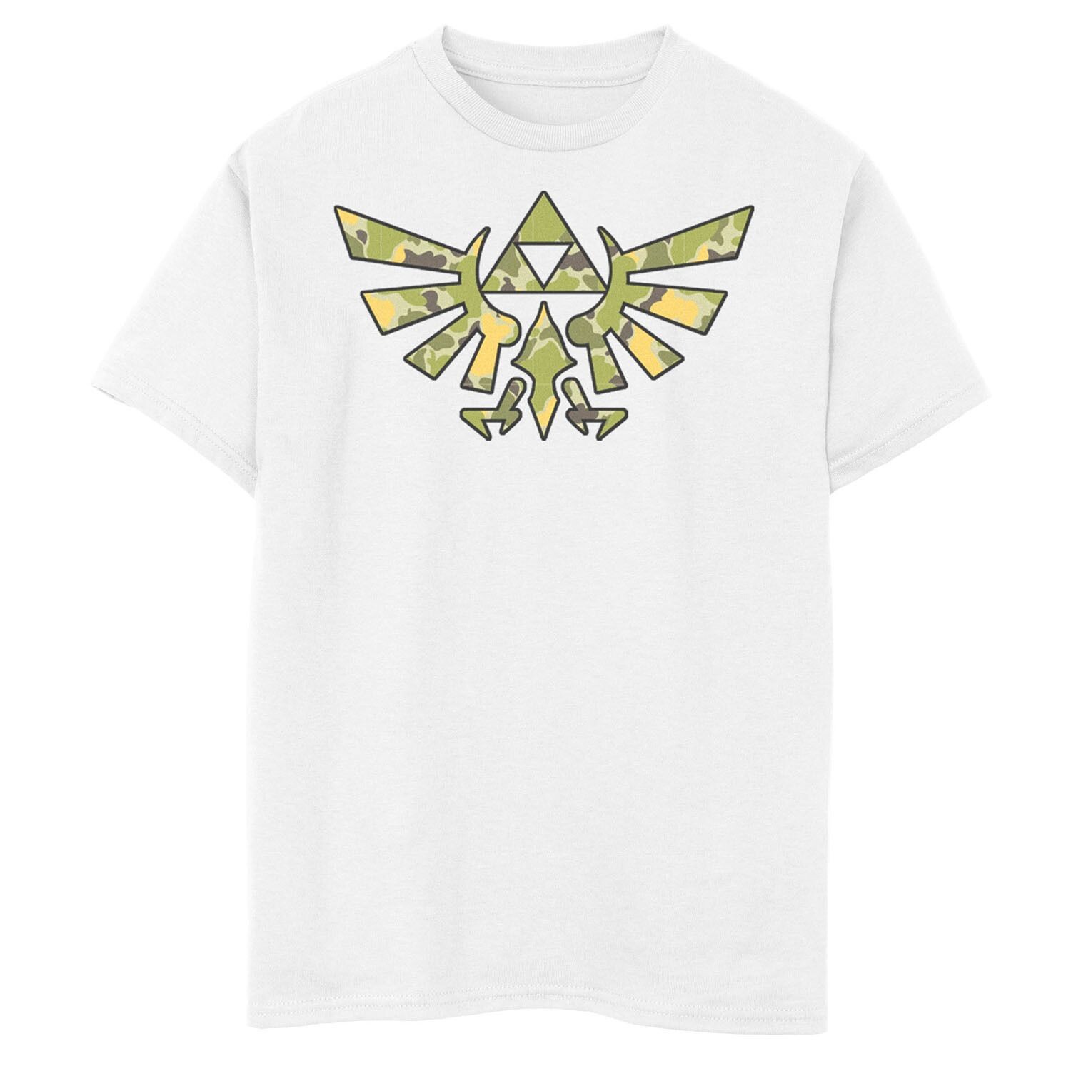 

Футболка с камуфляжным логотипом Nintendo Legend Of Zelda Tri Force для мальчиков 8–20 лет Licensed Character, белый