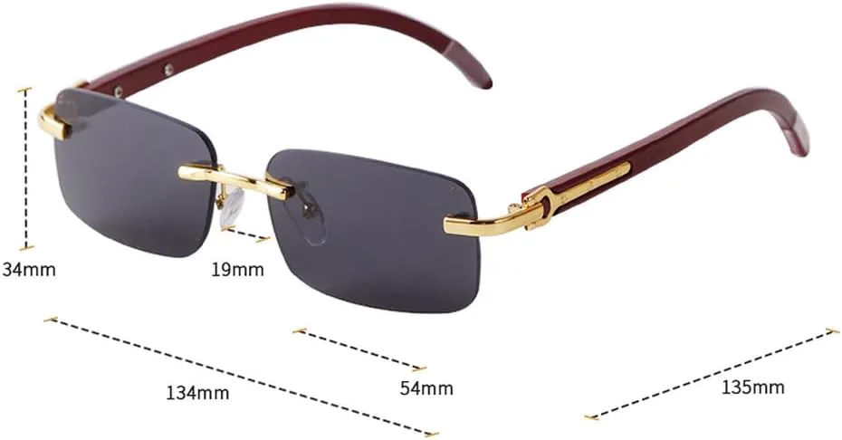 

Солнцезащитные очки MUTYNE, квадратные, без оправы, роскошные, модные, винтажные, трендовые, в маленькой оправе, без оправы, защита от УФ-излучения UV400, C2