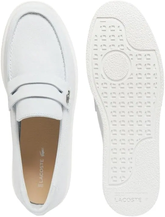 Лоферы замшевые Lacoste Cochet, светло-голубой/белый — фото 4