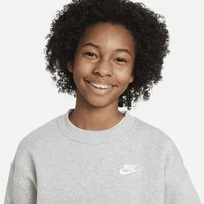 Толстовка Nike Sportswear Club Fleece, серый/белый — фото 4