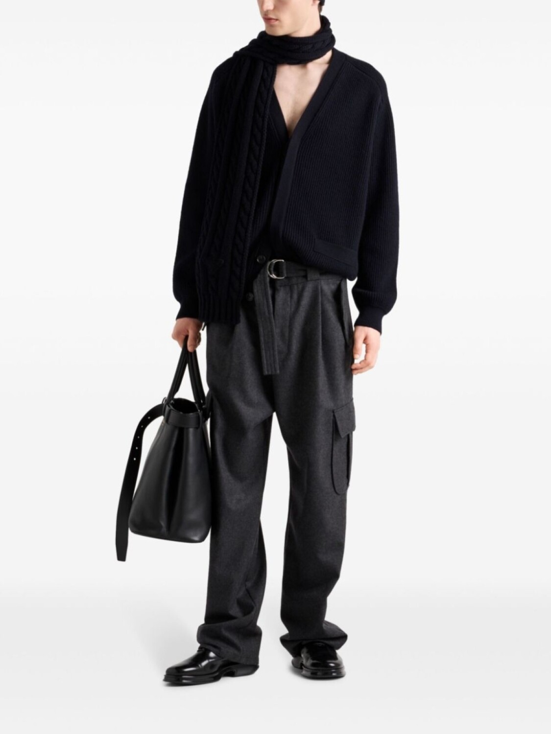 Брюки Prada из шерсти, серый