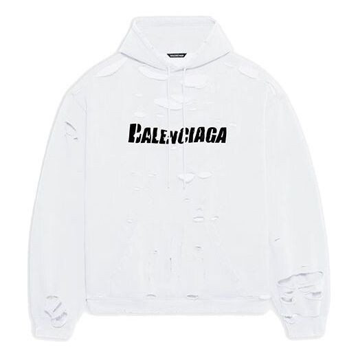 

Толстовка caps destroyed hoodie 'white' Balenciaga, белый