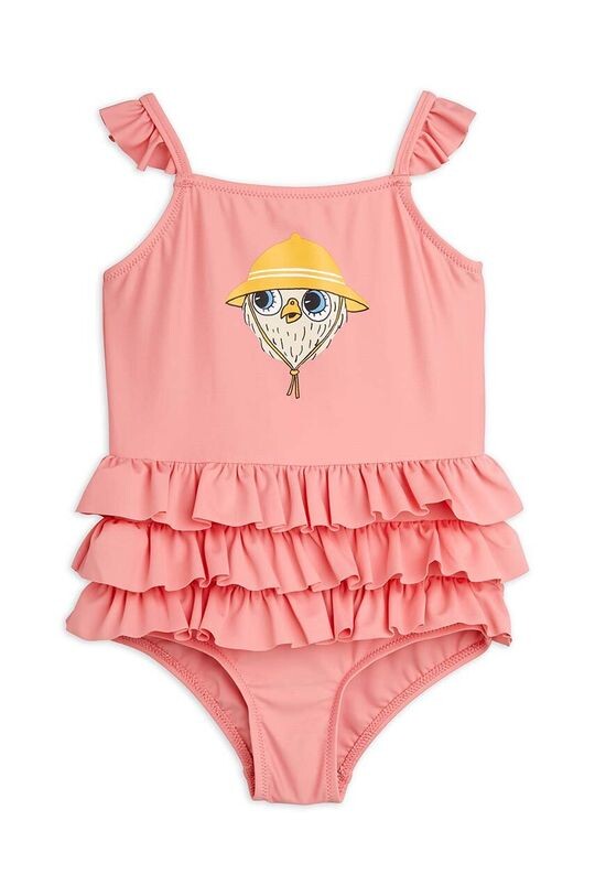 

Mini Rodini Сплошной детский купальник Сова, розовый