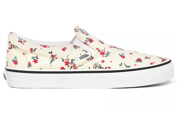 Кроссовки classic slip-on 'ditsy floral' Vans, белый — фото 2