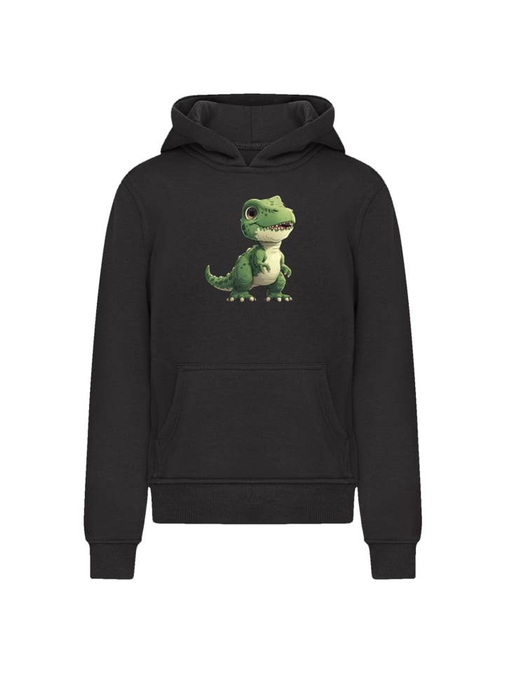 

F4NT4STIC Худи. Милый зеленый динозавр в черном цвете