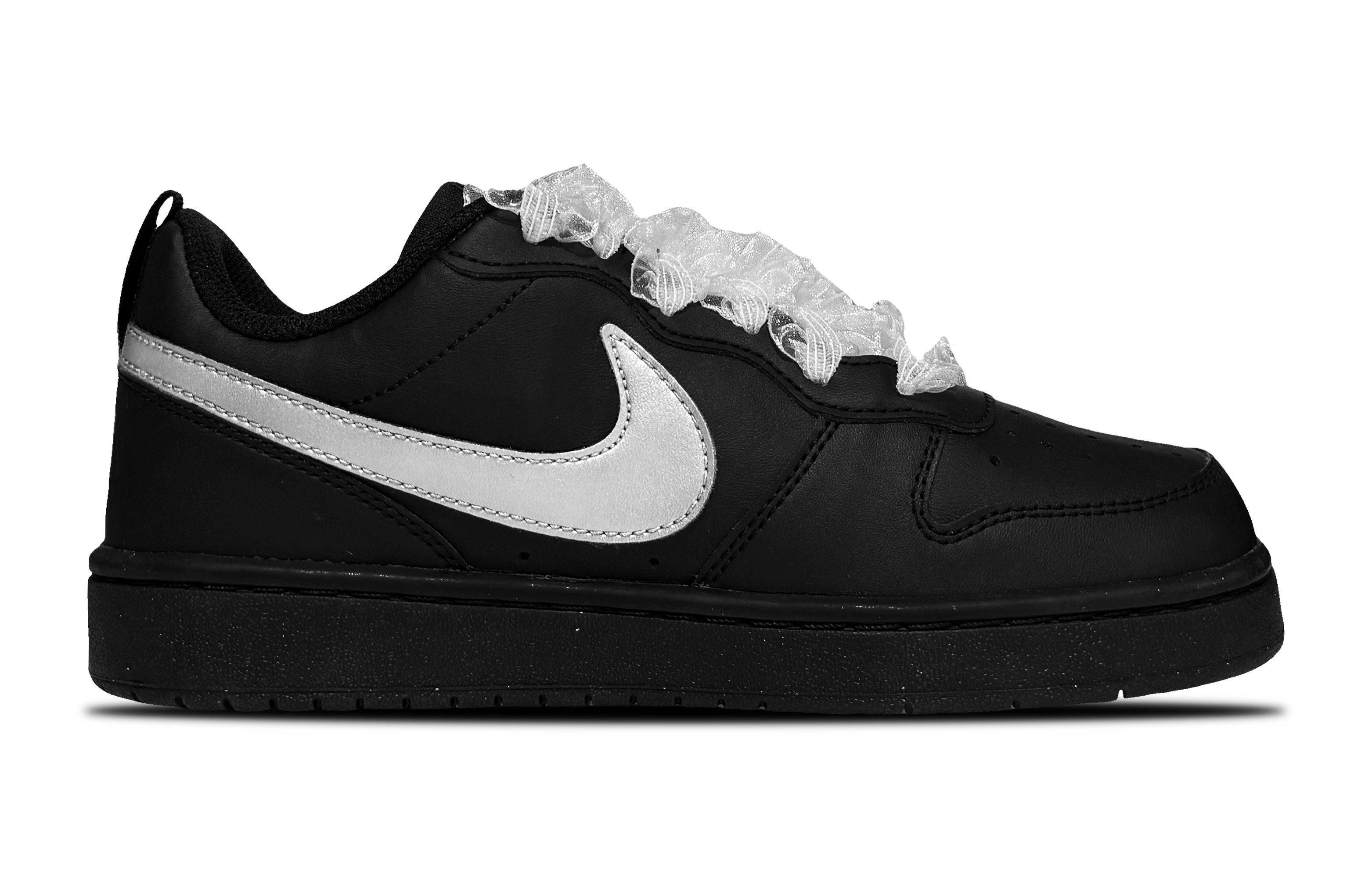 Кроссовки Court Borough Gothic Kitten с низким верхом для скейтбординга для детей и подростков Nike, черный — фото 2