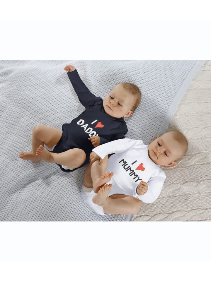 Kidsworld Боди с длинными рукавами, темно-синего/белого цвета — фото 4