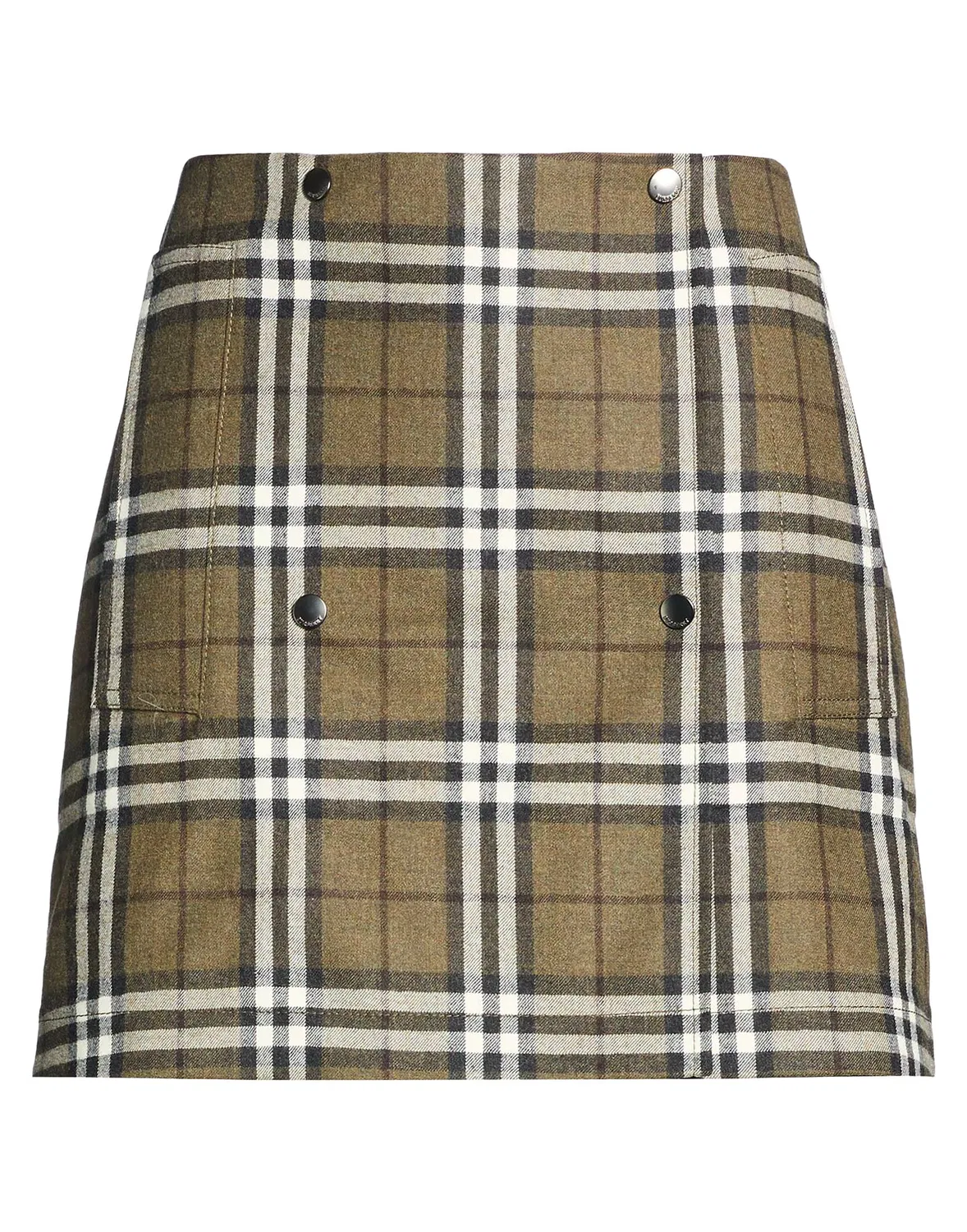 Женская юбка-запах шерстяная Burberry, темно-зеленый
