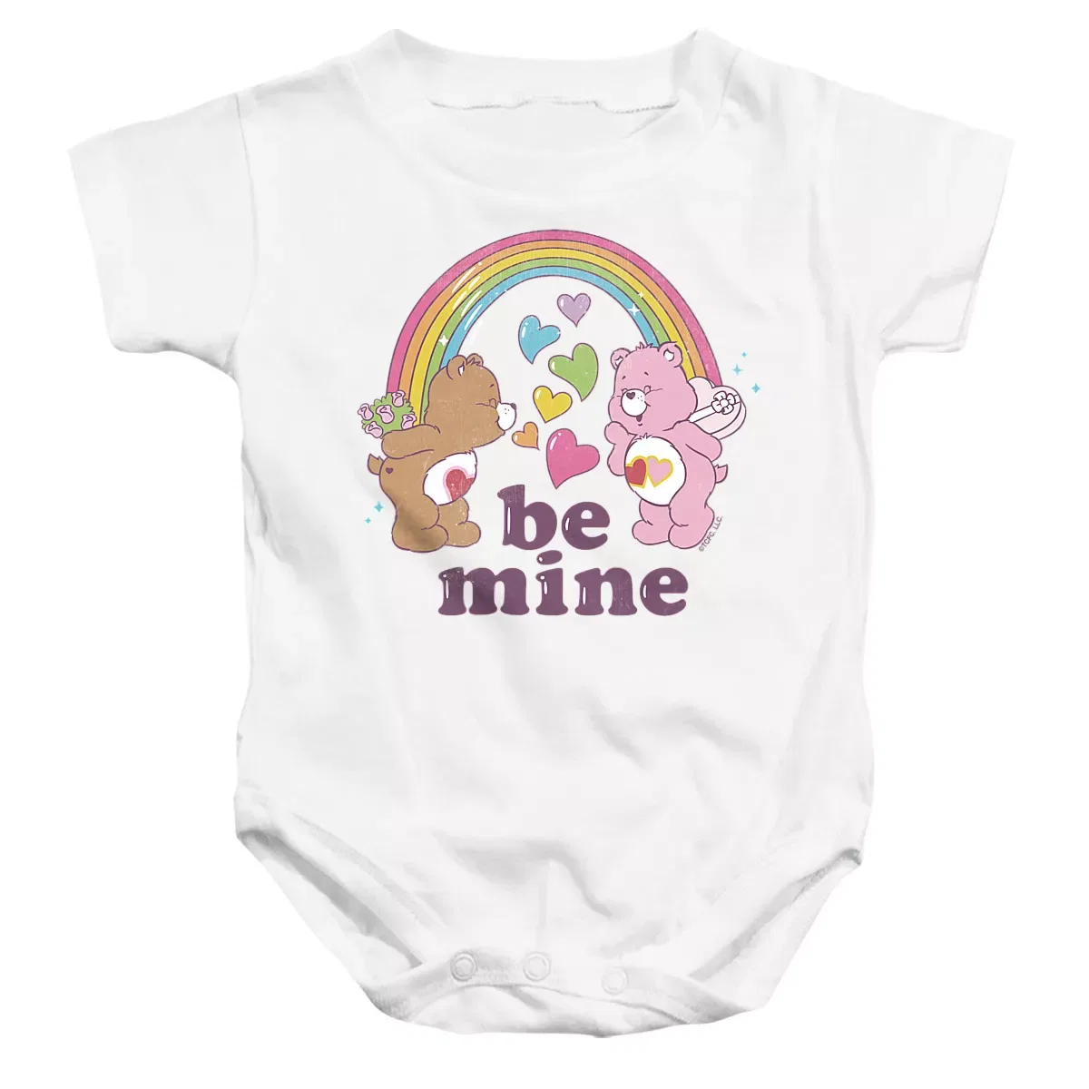 Детское боди с коротким рукавом Be Mine Valentine Care Bears, White