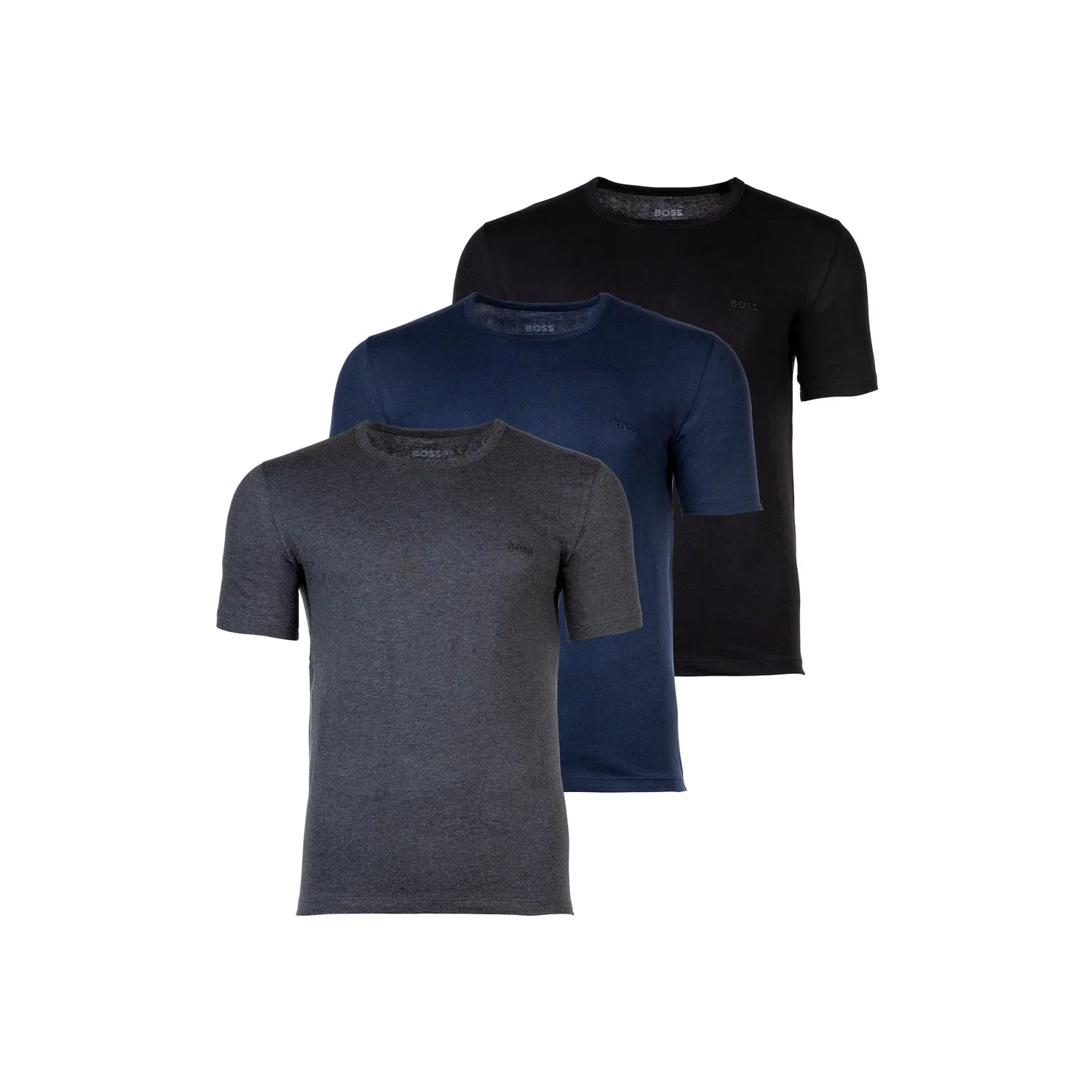 Детские хлопковые футболки с логотипом BOSS, Blue/Gray/Black
