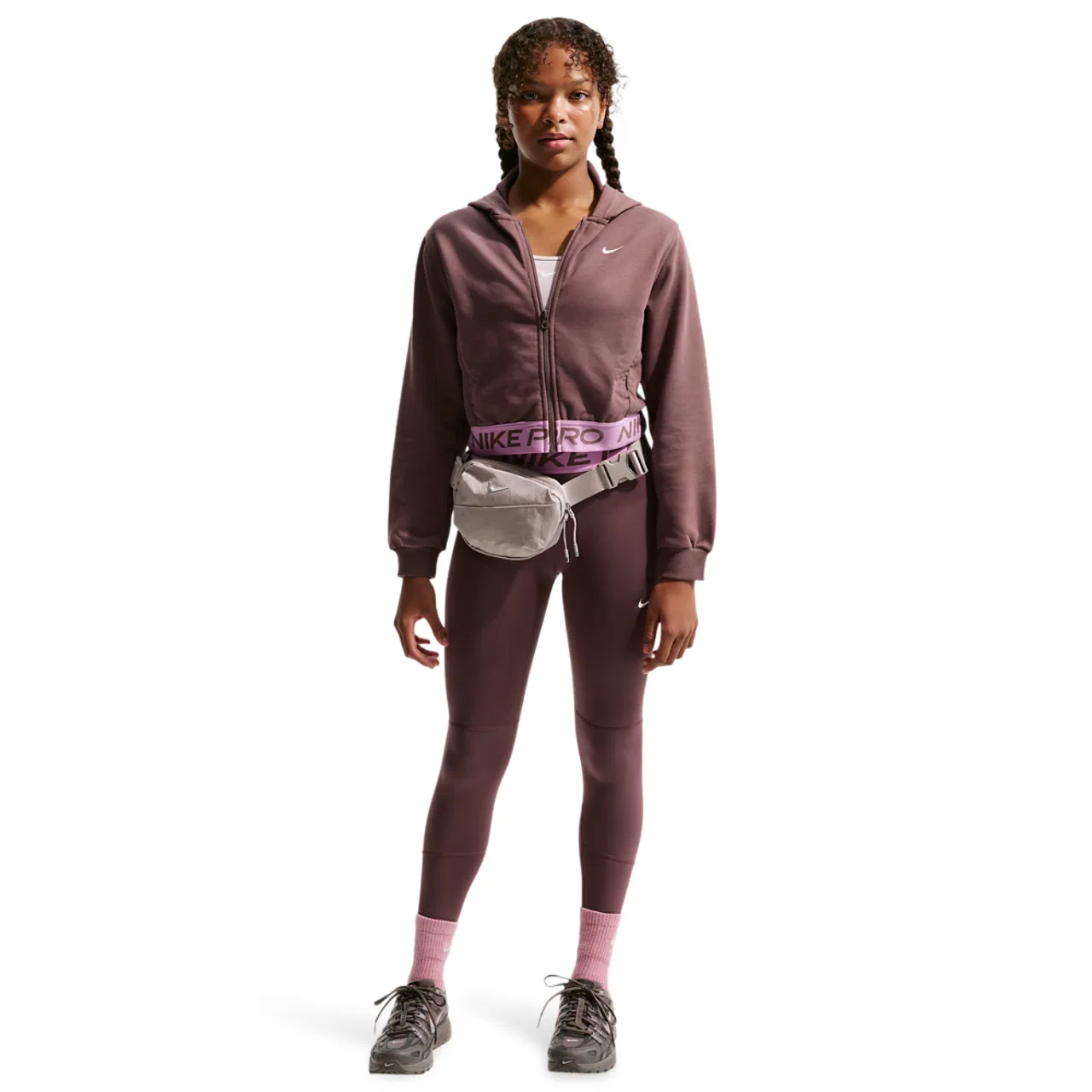 Толстовка для мальчиков Dri-FIT Full-Zip Fleece Nike, цвет Tattoo/Lt Magenta/Tattoo — фото 3