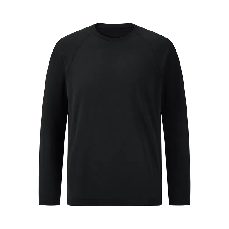 Детская футболка с длинным рукавом Slim Fit Seamless Crew Neck Long Sleeve Raglan Sleeve Nice Rice, Space Black