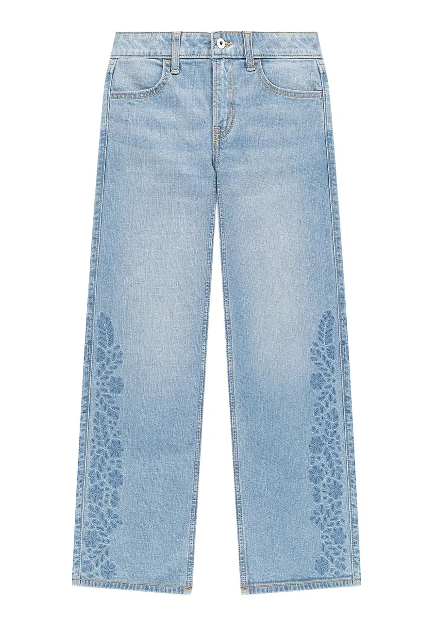 Джинсы Abercrombie & Fitch с широкими штанинами, синего цвета