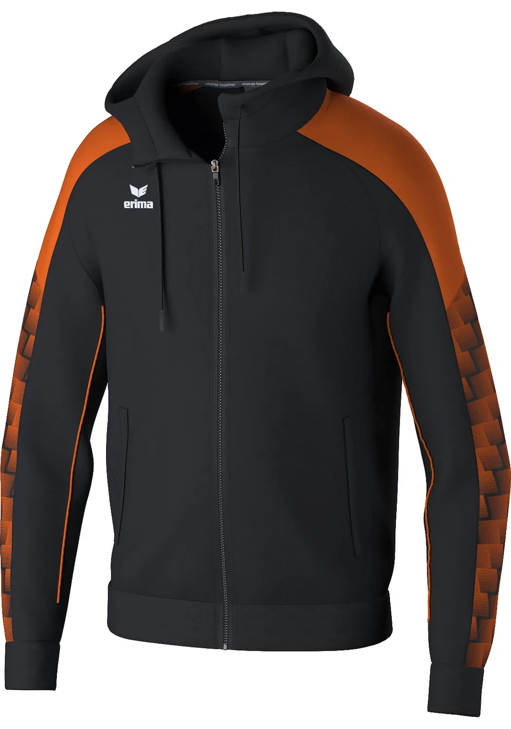 Детская тренировочная куртка с капюшоном EVO STAR Erima, Schwarz Orange