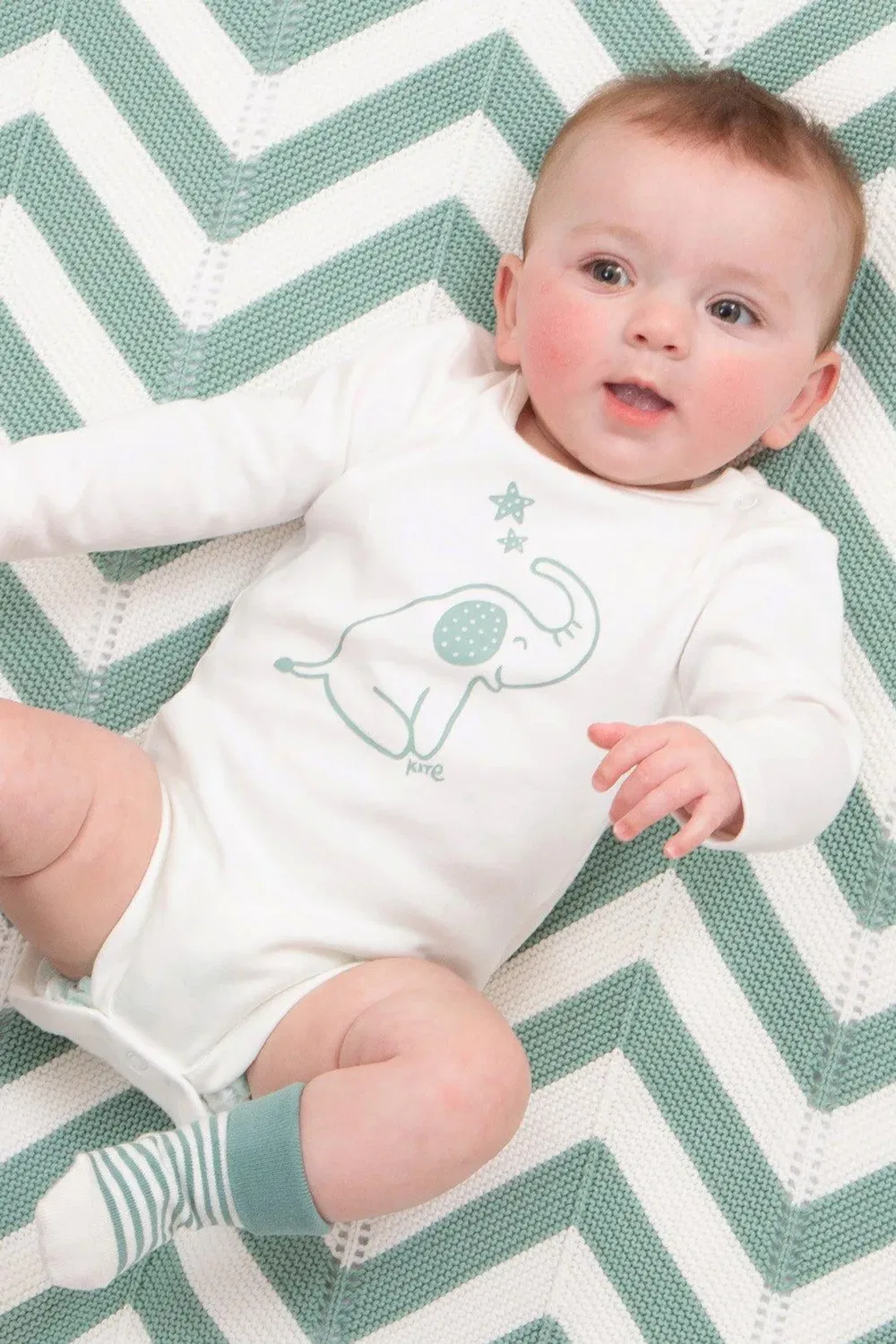 Детский боди из органического хлопка Baby Ele and Me Kite, Cream — фото 2