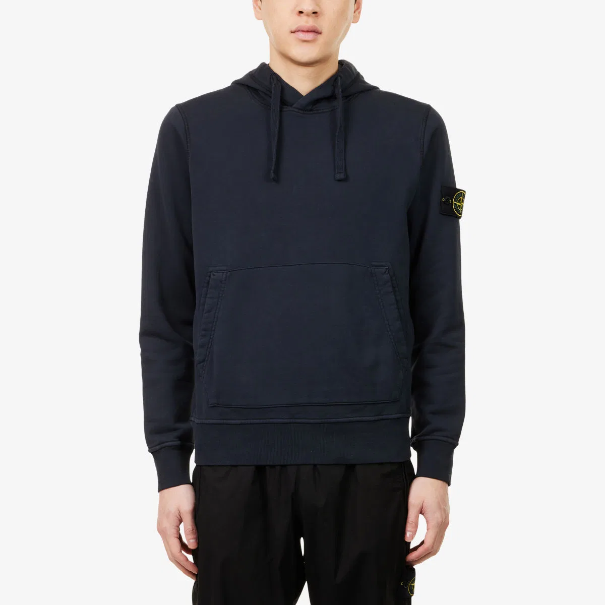 Хлопковая толстовка свободного кроя с фирменным значком Stone Island, темно-синий — фото 3