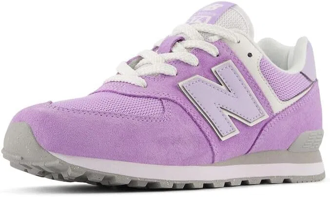 Детские кроссовки для девочек с шнуровкой 574 V1 New Balance, Lilac Glo/Bright Lavender
