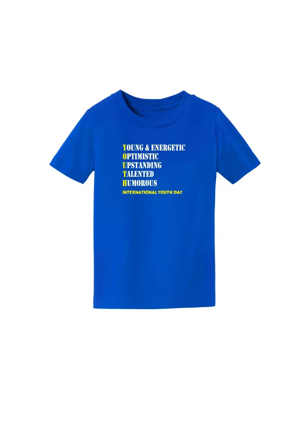 Футболка с принтом International Youth Day Printshop4Me, синий — фото 3