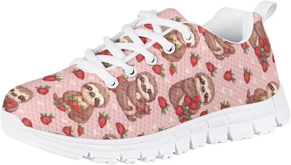 Детские кроссовки для мальчиков и девочек с дышащим верхом Pinupub, Sloth Strawberry Pink