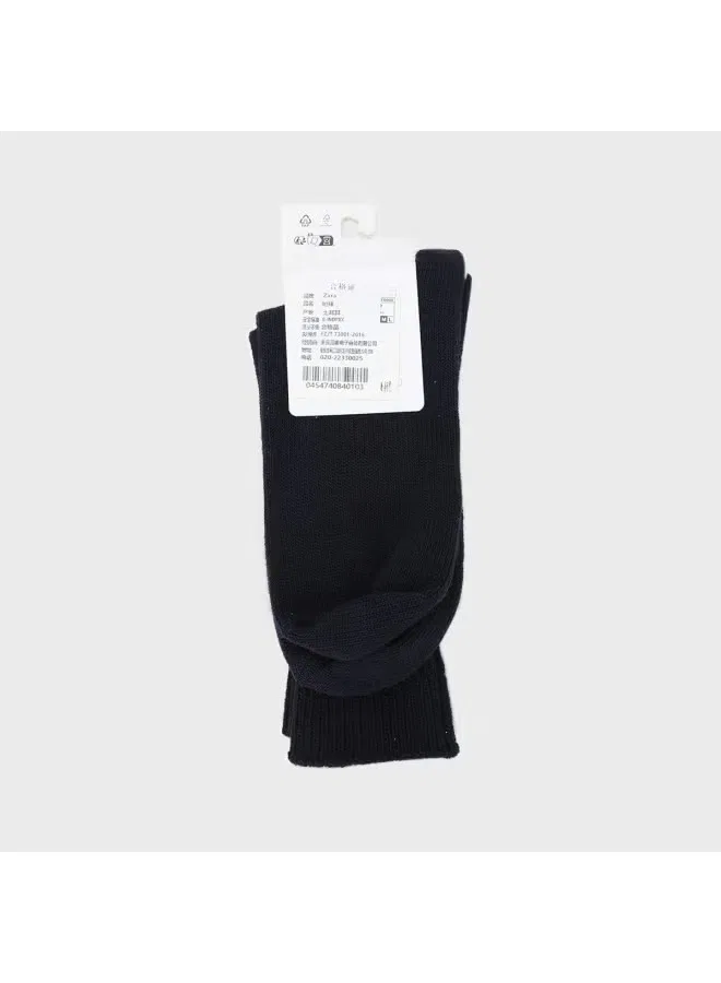Носки минималистичные однотонные Zara, темно-синий — фото 3