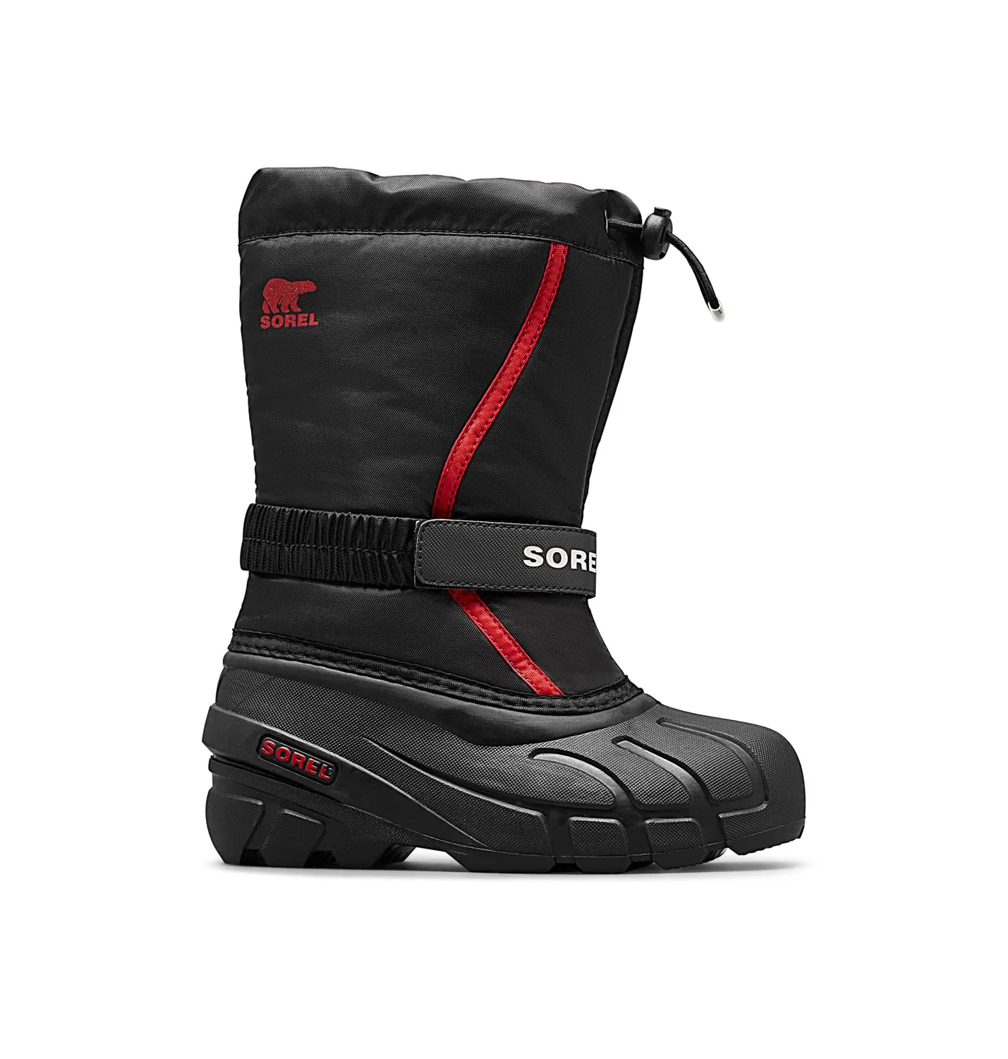 Детские зимние ботинки для девочек с водонепроницаемым верхом Youth Collection Sorel, Black Bright Red — фото 4