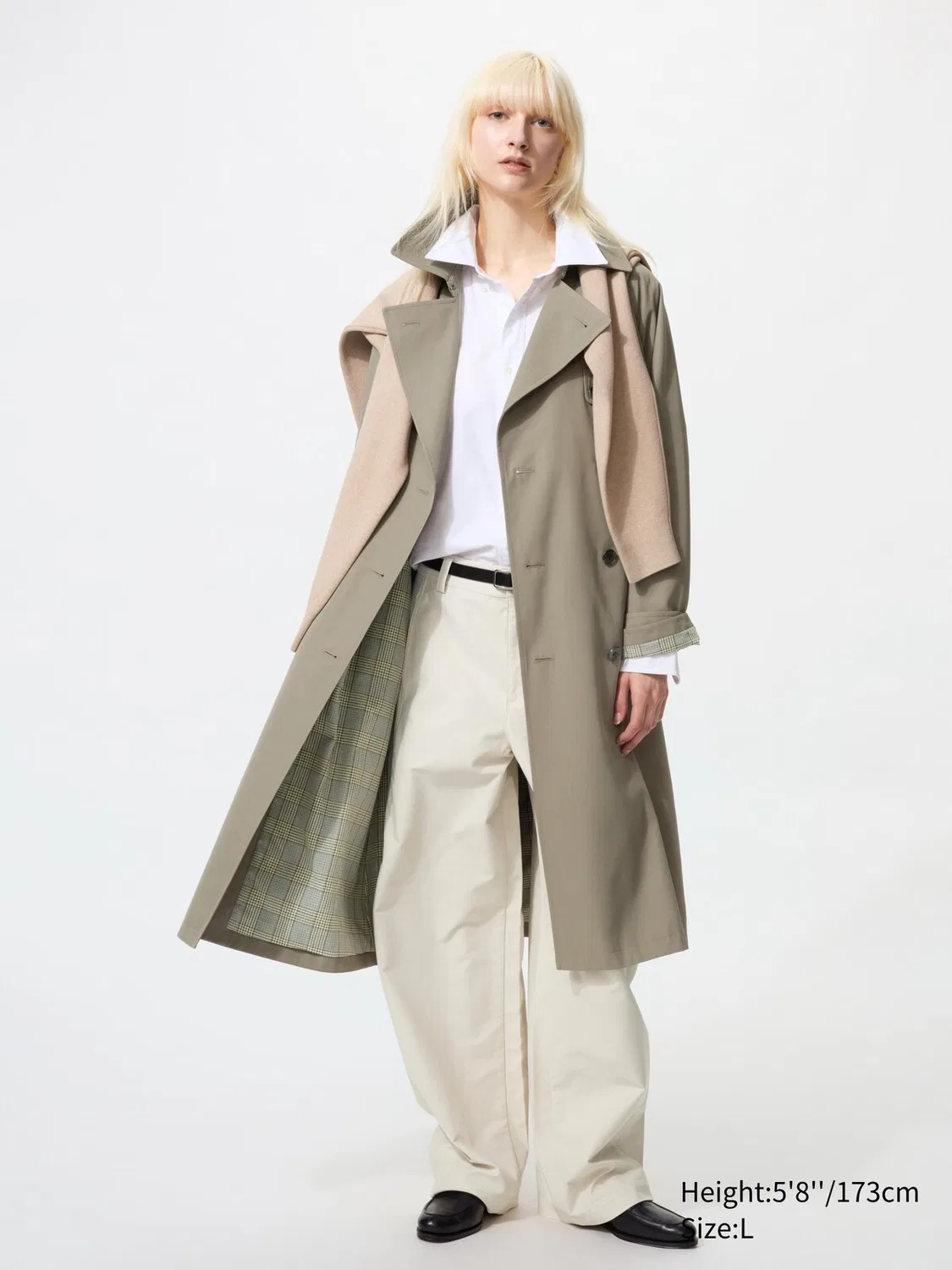 Тренч Uniqlo, верхняя одежда, оливковый