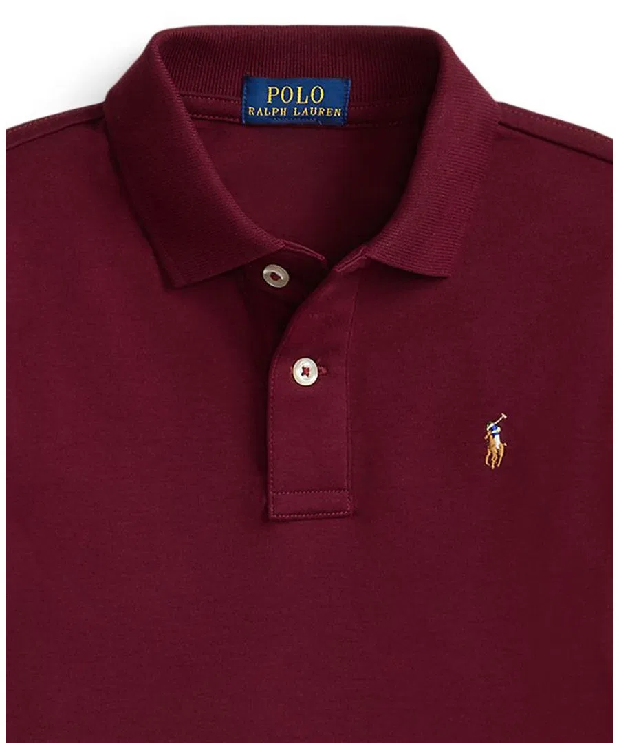Мягкая хлопковая рубашка-поло для мальчиков 2-7 лет Polo Ralph Lauren, Wine — фото 3