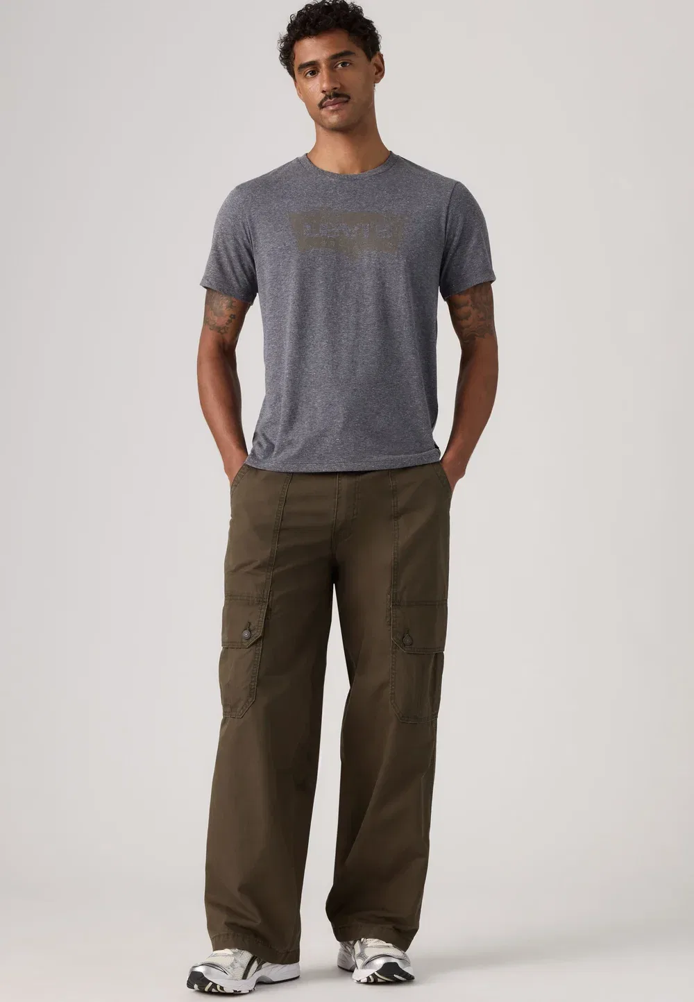 Очень свободные брюки-карго Levi'S, Komodo Green — фото 4