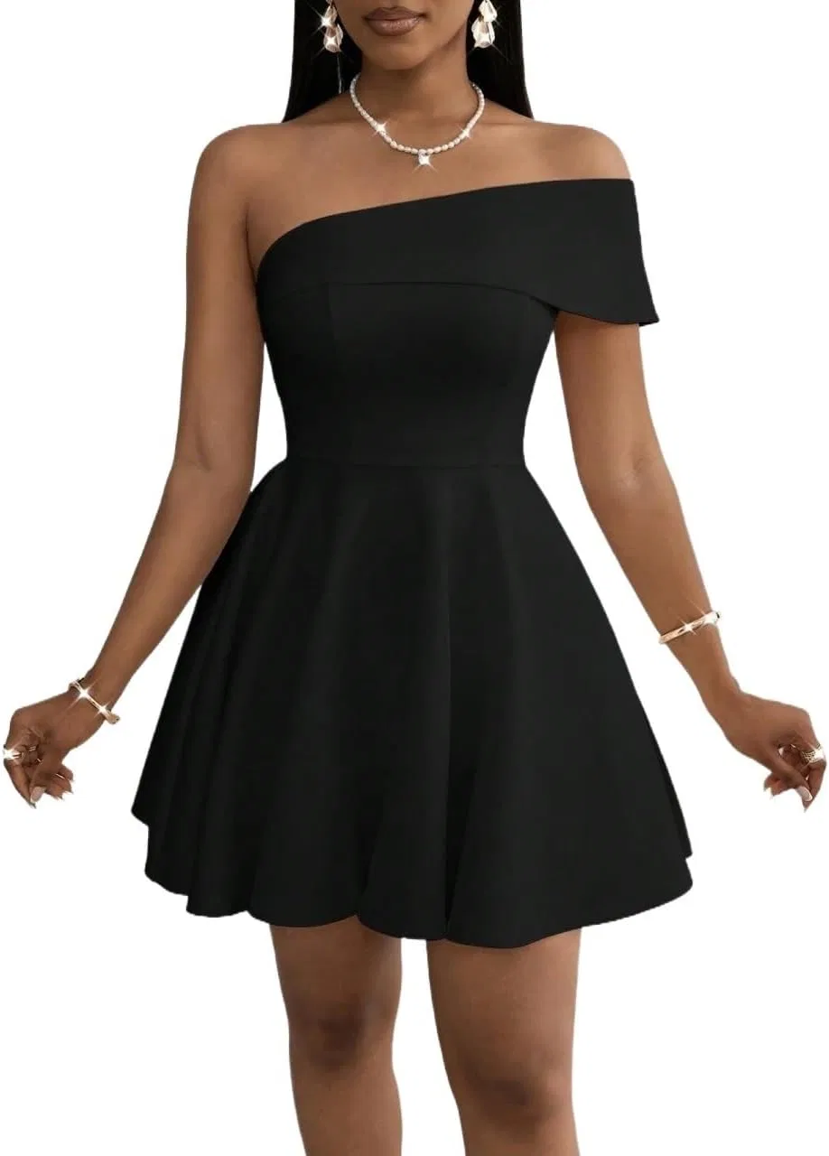 Женское элегантное платье Knitted Fabric, Black