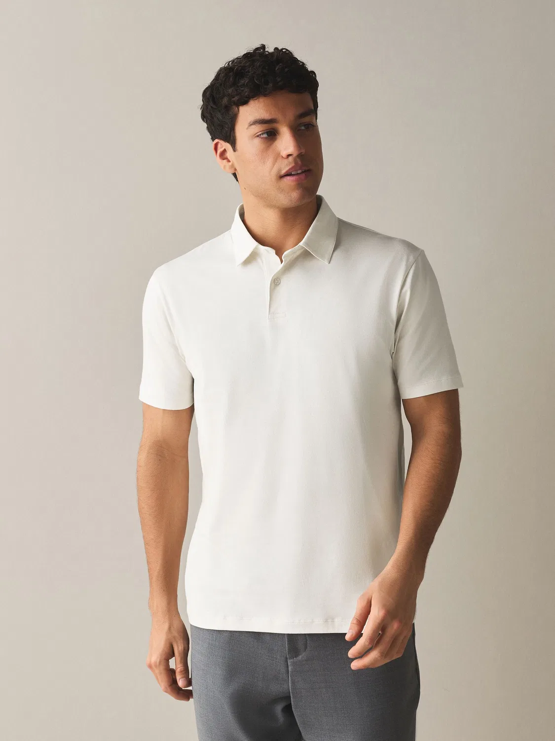 Next Экрю/голубой/синий в полоску с принтом джерси-рубашки-поло Motionflex с короткими рукавами, 3 шт — фото 3